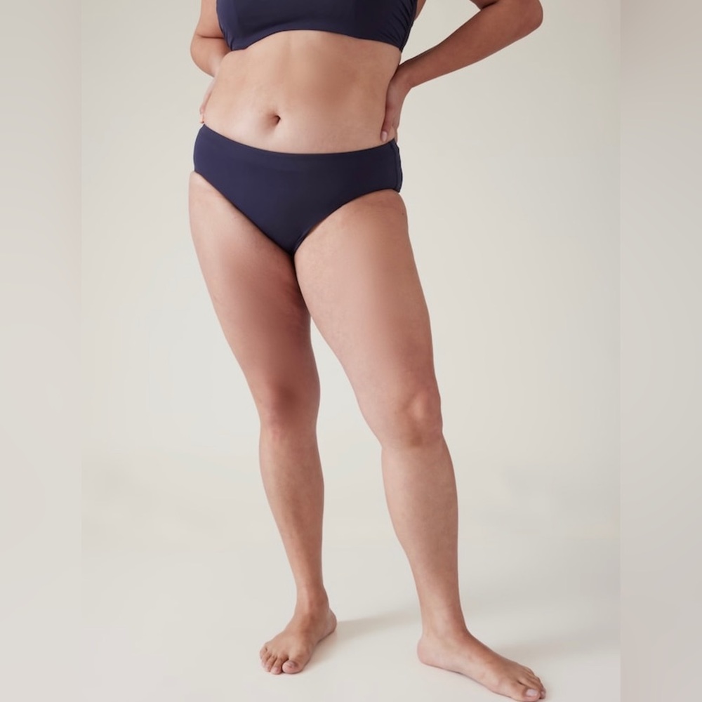 NWT-Athleta Navy Clean Full Bikini Bottom,  Large